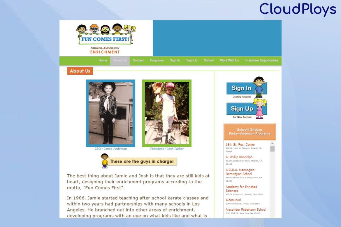 Children Enrichment Management Website