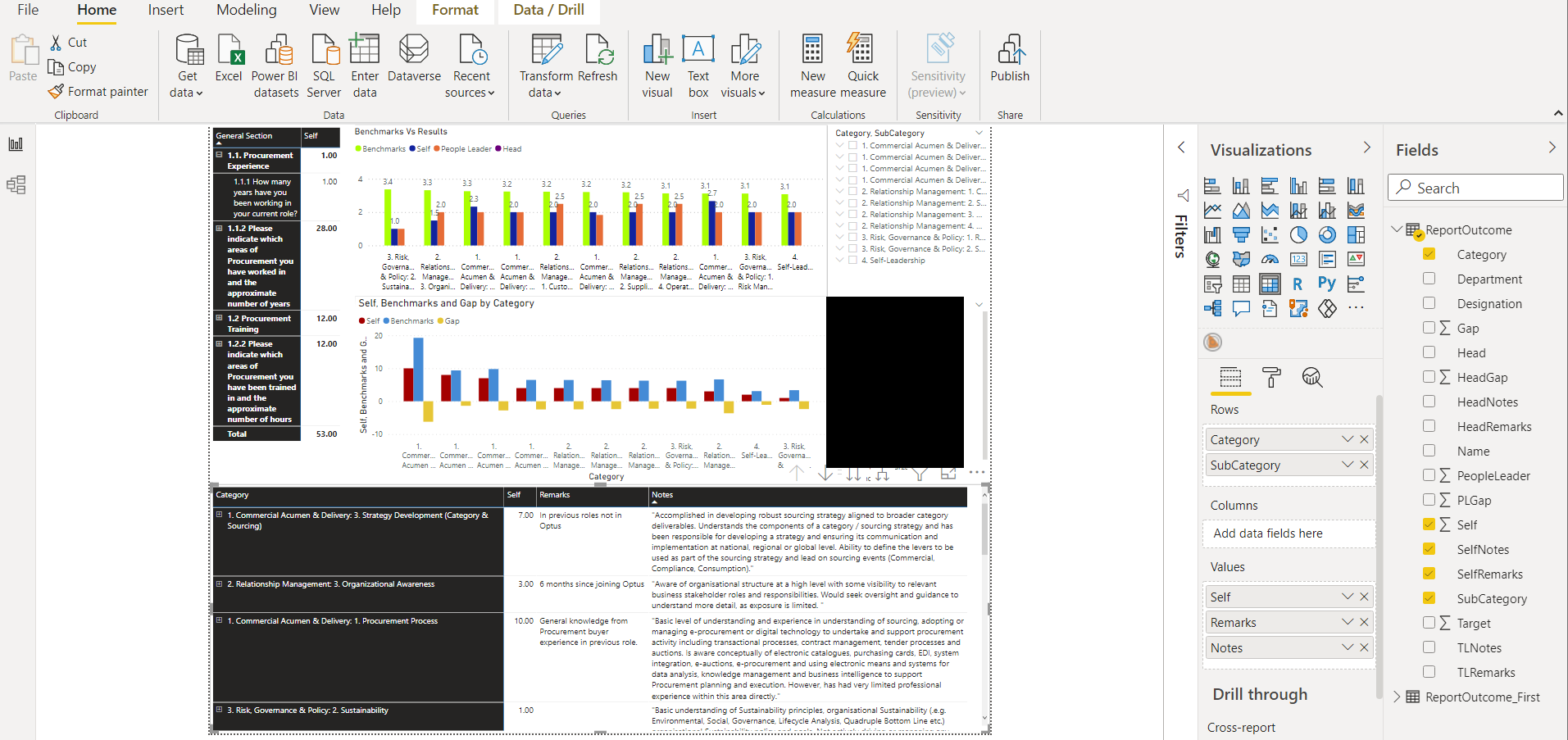 Power BI Dashboard Creation for Talent Competency Model